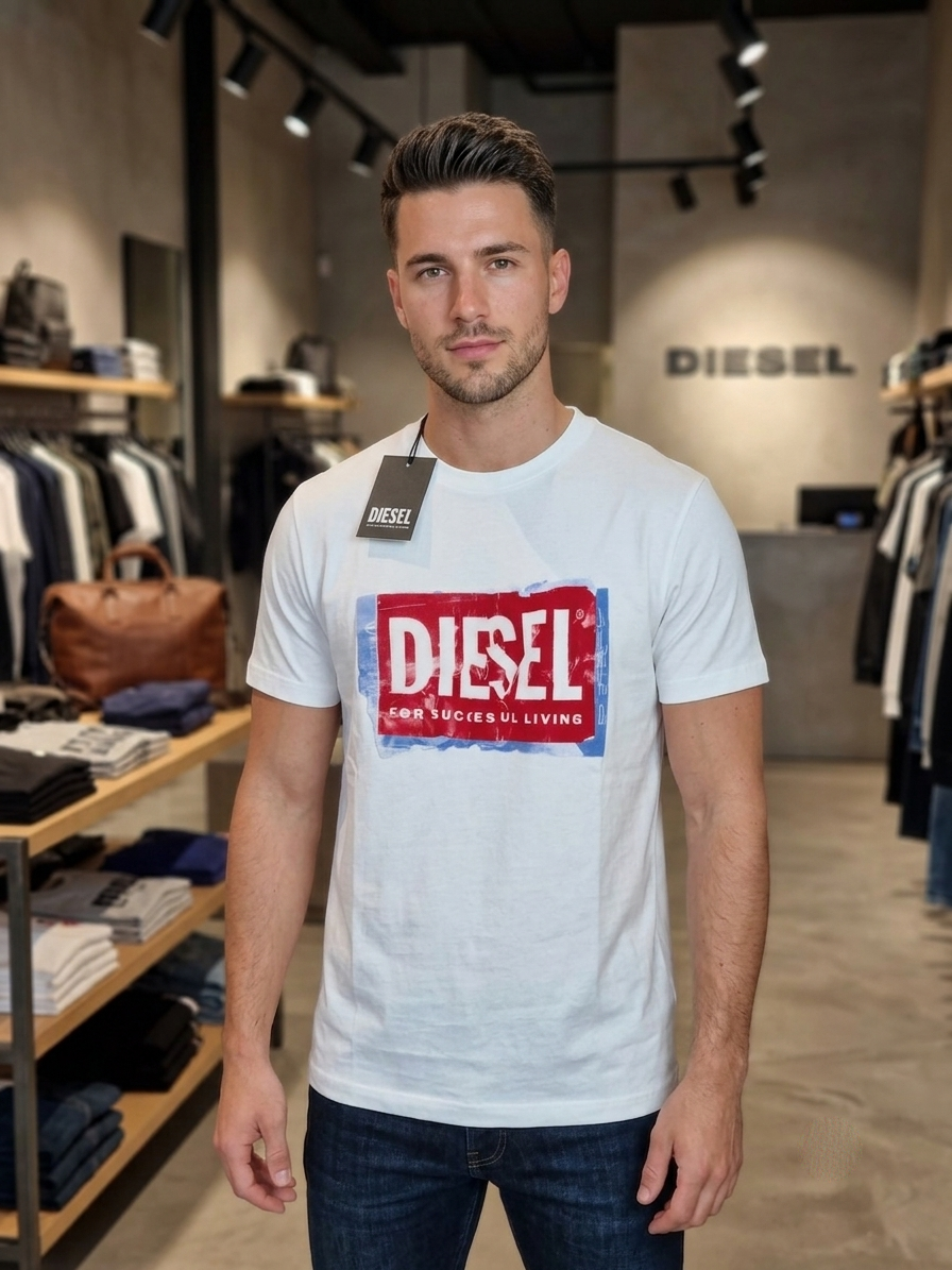 ticou-barbati-deisel-alb Tricou Bărbați Diesel - imagine 1